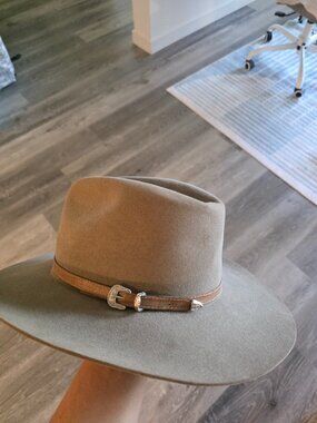 Vintage Custom Made In the USA genuine fur and silk Beaver hat size 7 , cowboy h